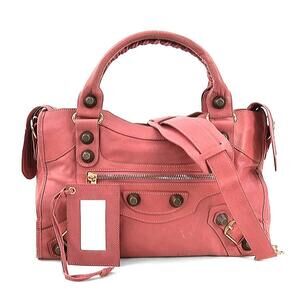 Balenciaga Giant City handbag shoulder bag pink gold